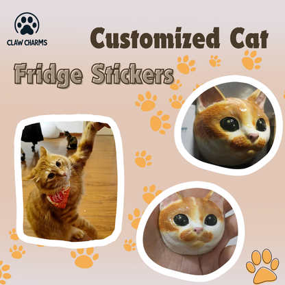 Customized pet, dog head cat head plaster three-dimensional head refrigerator stickers