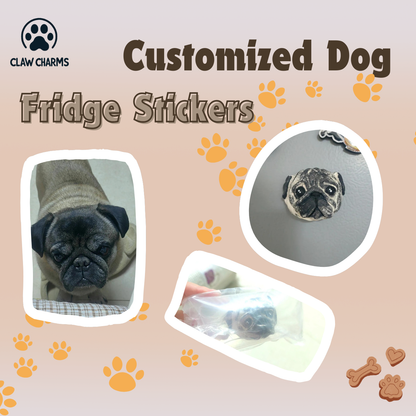 Customized pet, dog head cat head plaster three-dimensional head refrigerator stickers