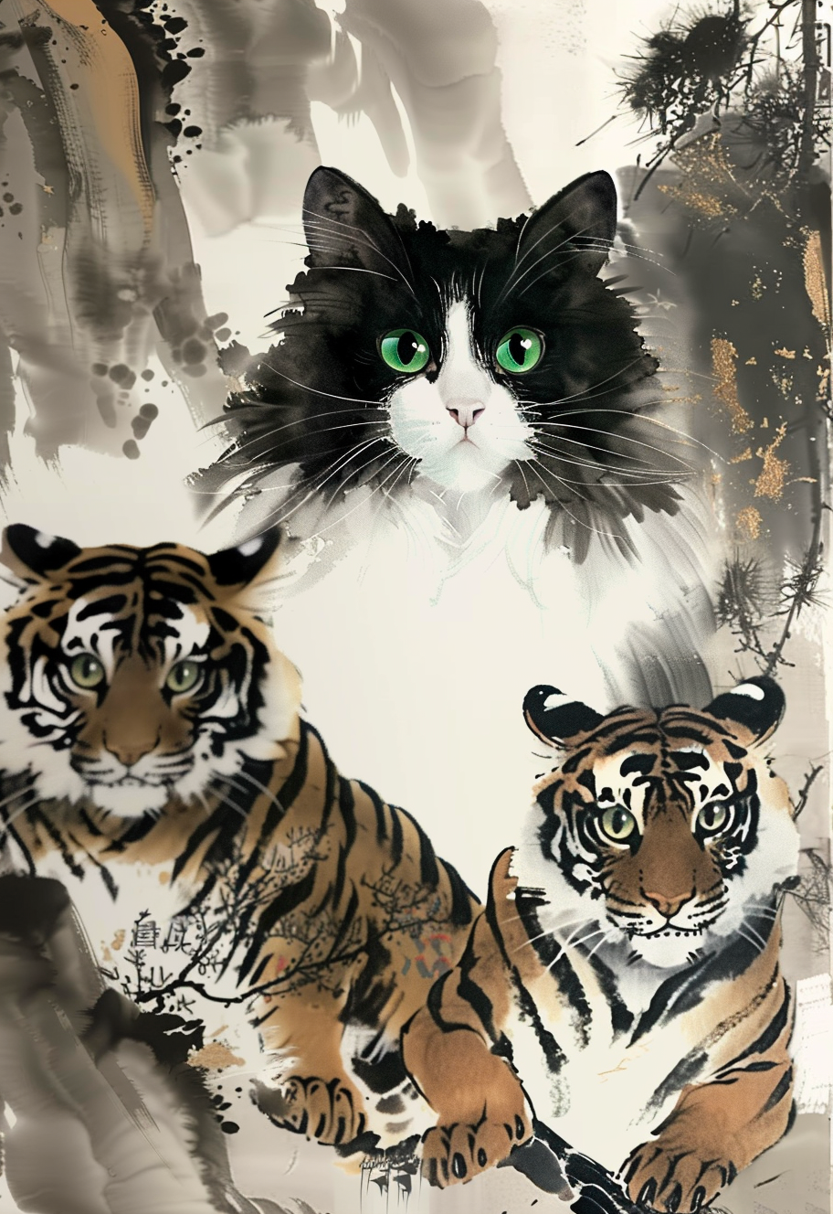 The Traditional Chinese Ink Painting  – Custom designed pet canvas